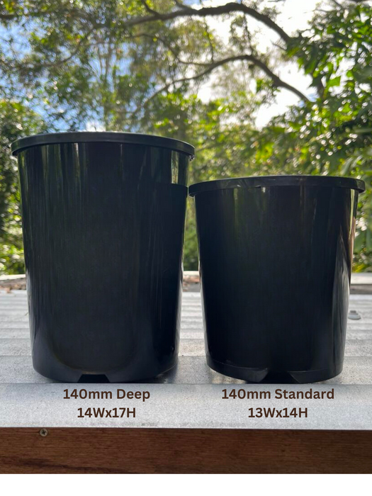 Black 140mm DEEP Pots