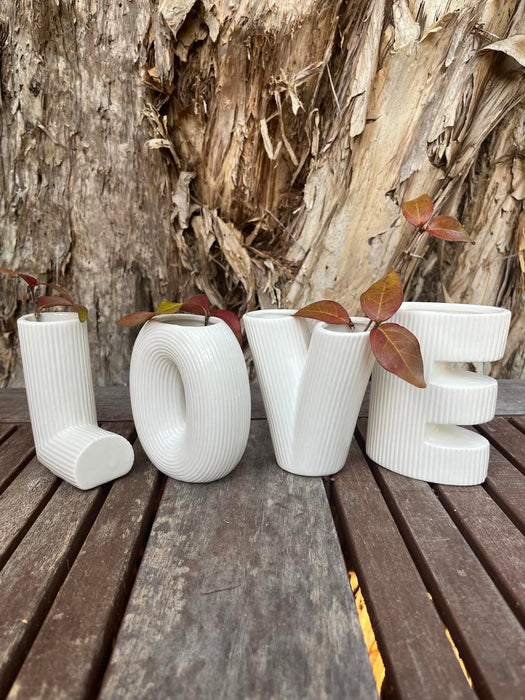 White Love Letter Vase Set of 4