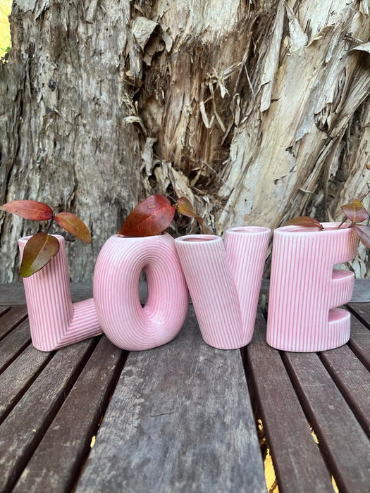 Pink Love Letter Vase Set of 4